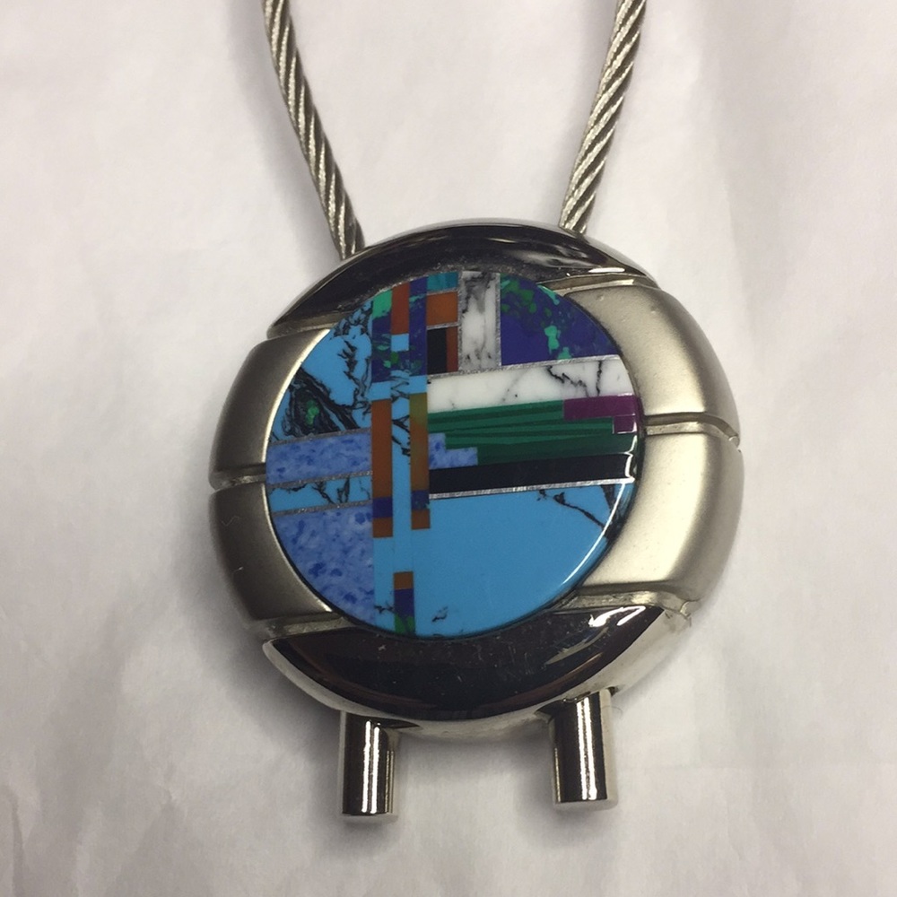 Inlaid Multi stone Stainless Steel Key Chain